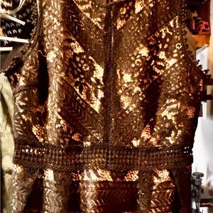 Bebe Black and Cream Lace Shirt